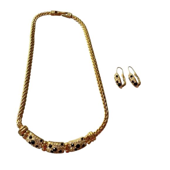 Swarovski Crystal Gold Tone Necklace & Earrings Set - Picture 1 of 9